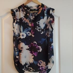 Floral sleeveless DKNY top